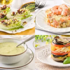 Ensaladas, sopa y torre de verduras. Recetas fáciles para principiantes que te encantarán.