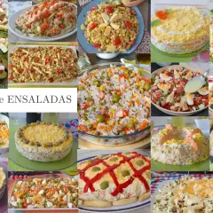 Variedad de tipos de ensaladas, desde las más clásicas hasta creaciones elaboradas, perfectas para cualquier ocasión.