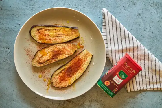 Berenjenas a la plancha doradas y tiernas con poco aceite