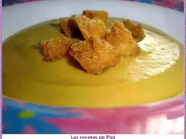 Delicioso pure de verduras thermomix, cremoso y coronado con picatostes crujientes. ¡Un plato saludable y sabroso!